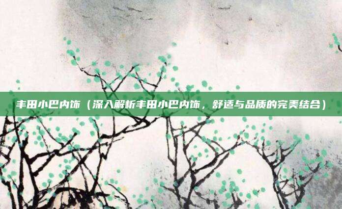丰田小巴内饰(深入解析丰田小巴内饰,舒适与品质的完美结合)