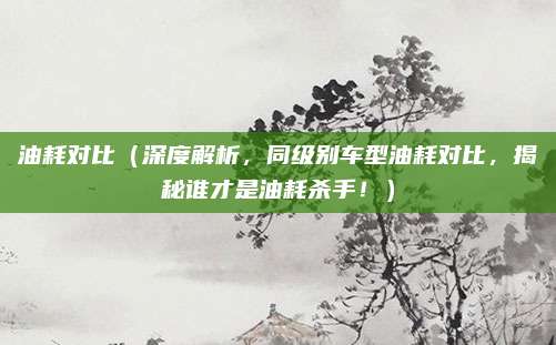 油耗对比(深度解析,同级别车型油耗对比,揭秘谁才是油耗杀手!)