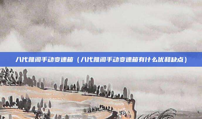 八代雅阁手动变速箱(八代雅阁手动变速箱有什么优和缺点)