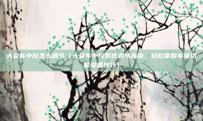 大众车中控怎么调节(大众车中控系统调节指南,轻松掌握车辆功能设置技巧)