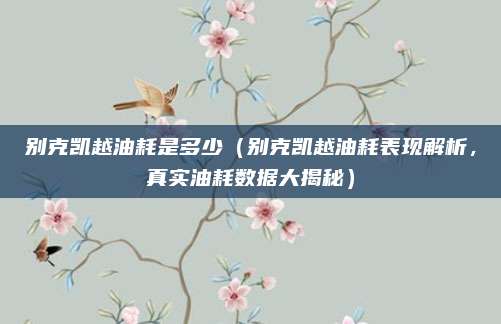 别克凯越油耗是多少(别克凯越油耗表现解析,真实油耗数据大揭秘)