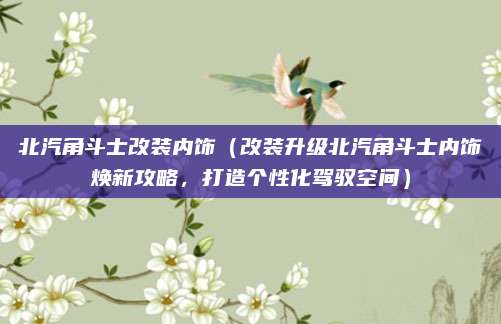 北汽角斗士改装内饰(改装升级北汽角斗士内饰焕新攻略,打造个性化驾驭空间)