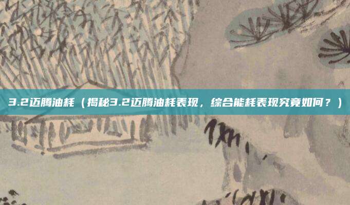 3.2迈腾油耗(揭秘3.2迈腾油耗表现,综合能耗表现究竟如何?)