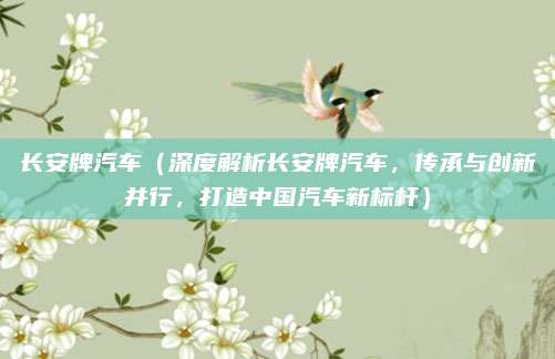 长安牌汽车(深度解析长安牌汽车,传承与创新并行,打造中国汽车新标杆)
