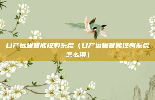 日产远程智能控制系统(日产远程智能控制系统怎么用)