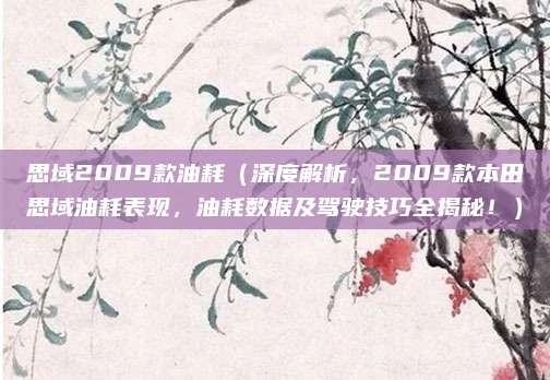 思域2009款油耗(深度解析,2009款本田思域油耗表现,油耗数据及驾驶技巧全揭秘!)