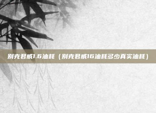 别克君威1.6油耗(别克君威16油耗多少真实油耗)