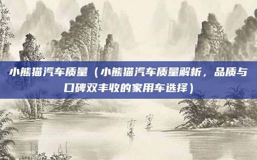 小熊猫汽车质量(小熊猫汽车质量解析,品质与口碑双丰收的家用车选择)