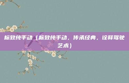 标致纯手动(标致纯手动,传承经典,诠释驾驶艺术)