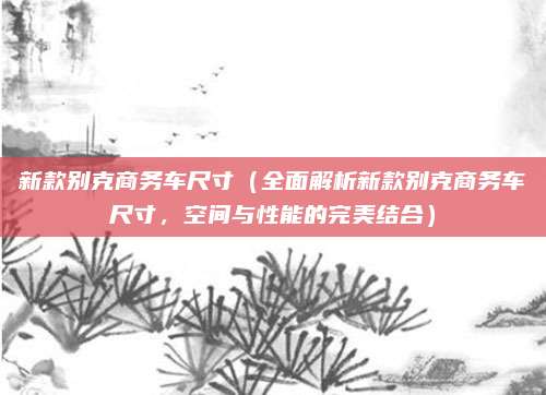 新款别克商务车尺寸(全面解析新款别克商务车尺寸,空间与性能的完美结合)