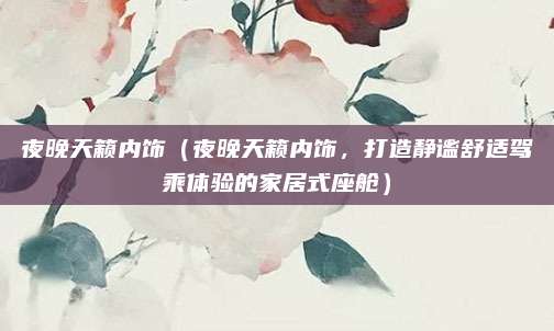 夜晚天籁内饰（夜晚天籁内饰，打造静谧舒适驾乘体验的家居式座舱）