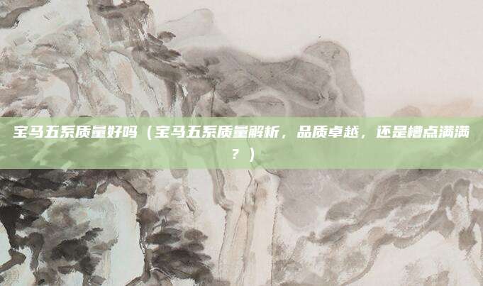 宝马五系质量好吗(宝马五系质量解析,品质卓越,还是槽点满满?)