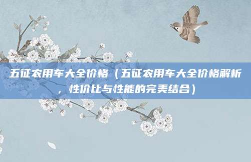 五征农用车大全价格(五征农用车大全价格解析,性价比与性能的完美结合)