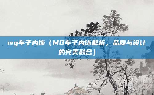 mg车子内饰(MG车子内饰解析,品质与设计的完美融合)