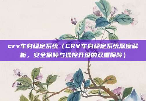crv车身稳定系统(CRV车身稳定系统深度解析,安全保障与操控升级的双重保障)