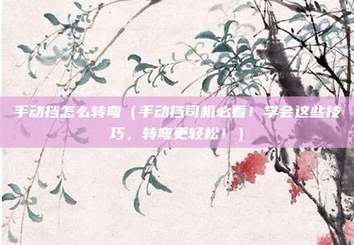 手动挡怎么转弯(手动挡司机必看!学会这些技巧,转弯更轻松!)