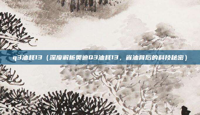 q3油耗13(深度解析奥迪Q3油耗13,省油背后的科技秘密)
