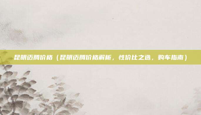 昆明迈腾价格(昆明迈腾价格解析,性价比之选,购车指南)