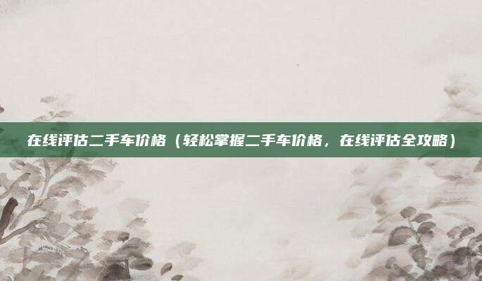 在线评估二手车价格(轻松掌握二手车价格,在线评估全攻略)