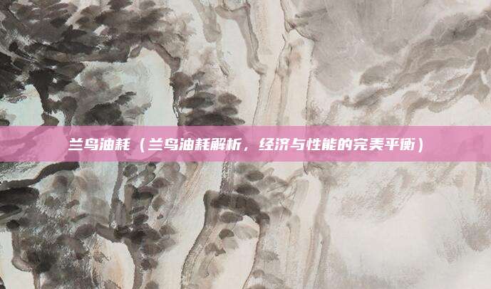 兰鸟油耗(兰鸟油耗解析,经济与性能的完美平衡)
