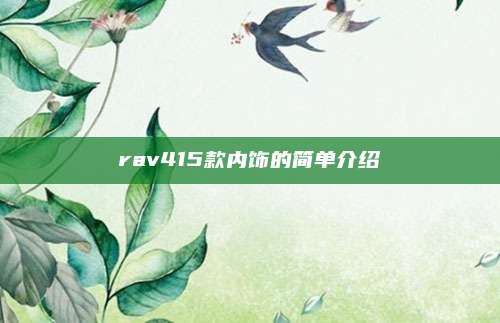 rav415款内饰的简单介绍