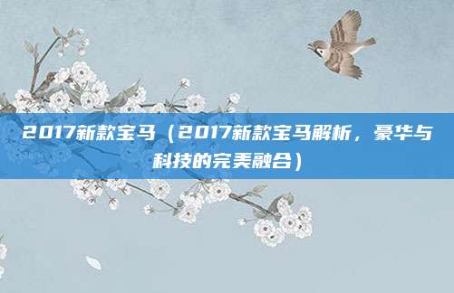 2017新款宝马(2017新款宝马解析,豪华与科技的完美融合)