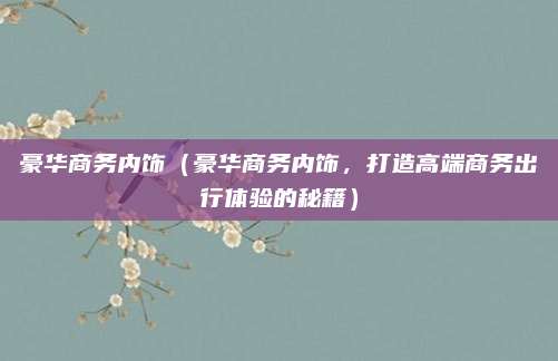 豪华商务内饰(豪华商务内饰,打造高端商务出行体验的秘籍)