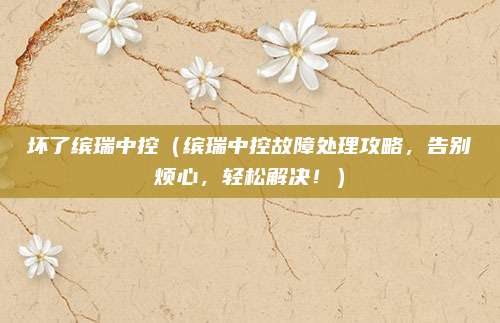 坏了缤瑞中控(缤瑞中控故障处理攻略,告别烦心,轻松解决!)