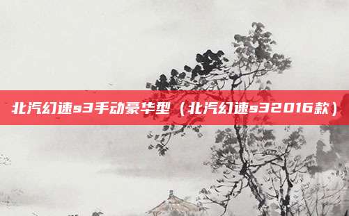 北汽幻速s3手动豪华型(北汽幻速s32016款)