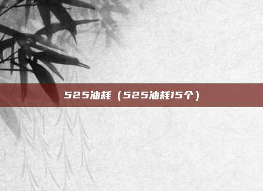 525油耗(525油耗15个)
