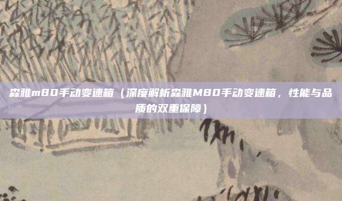 森雅m80手动变速箱(深度解析森雅M80手动变速箱,性能与品质的双重保障)
