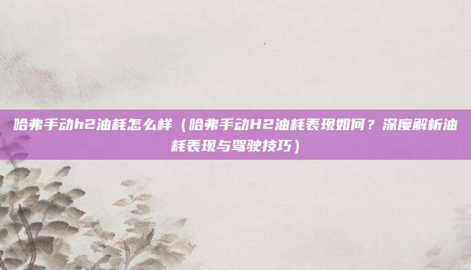 哈弗手动h2油耗怎么样(哈弗手动H2油耗表现如何?深度解析油耗表现与驾驶技巧)