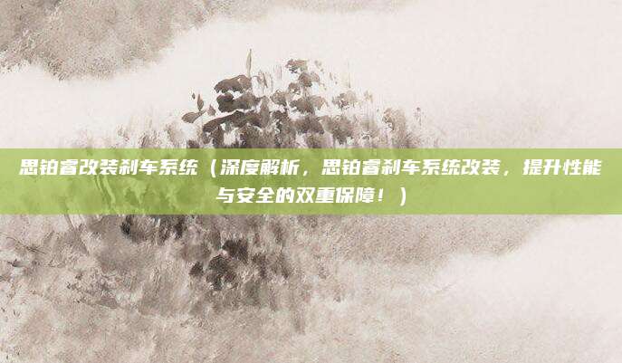 思铂睿改装刹车系统(深度解析,思铂睿刹车系统改装,提升性能与安全的双重保障!)