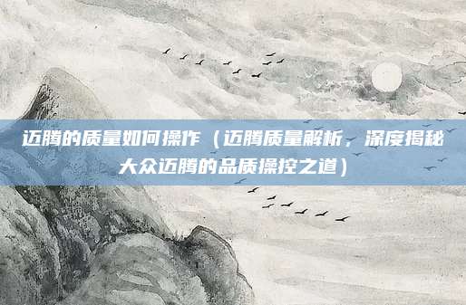 迈腾的质量如何操作（迈腾质量解析，深度揭秘大众迈腾的品质操控之道）