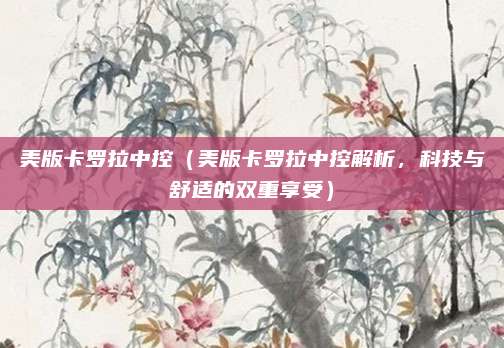 美版卡罗拉中控（美版卡罗拉中控解析，科技与舒适的双重享受）