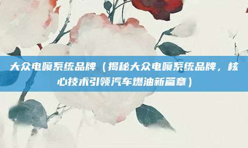 大众电喷系统品牌（揭秘大众电喷系统品牌，核心技术引领汽车燃油新篇章）
