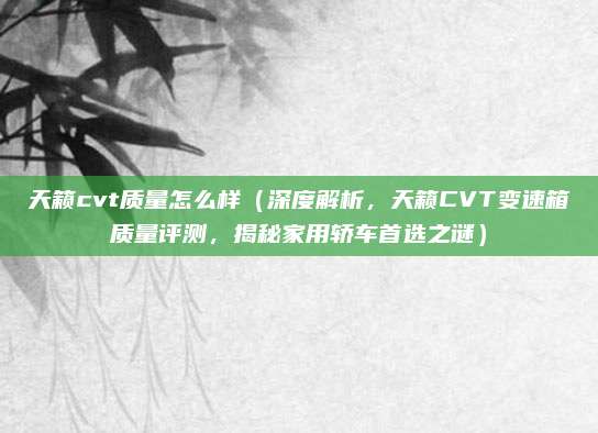 天籁cvt质量怎么样（深度解析，天籁CVT变速箱质量评测，揭秘家用轿车首选之谜）