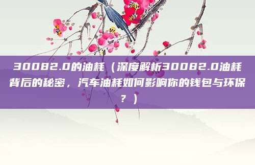 30082.0的油耗（深度解析30082.0油耗背后的秘密，汽车油耗如何影响你的钱包与环保？）