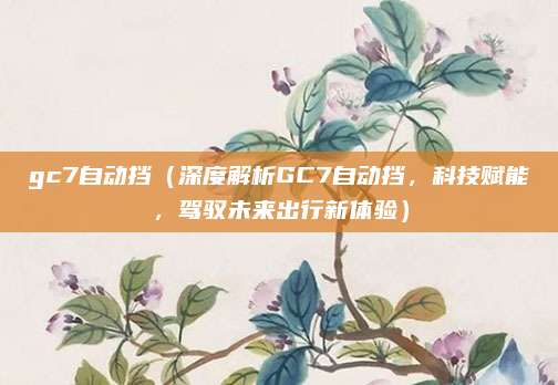 gc7自动挡（深度解析GC7自动挡，科技赋能，驾驭未来出行新体验）
