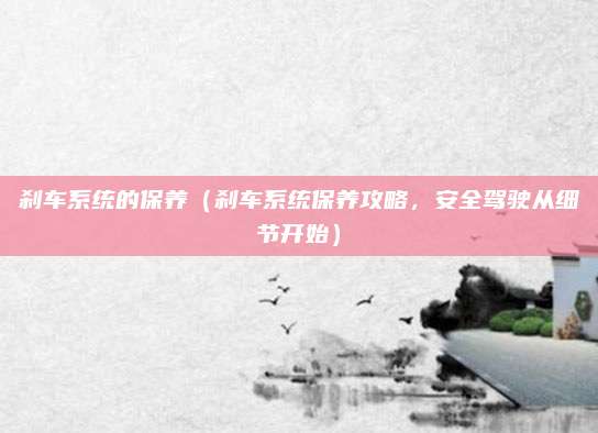刹车系统的保养（刹车系统保养攻略，安全驾驶从细节开始）