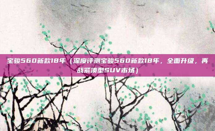 宝骏560新款18年（深度评测宝骏560新款18年，全面升级，再战紧凑型SUV市场）
