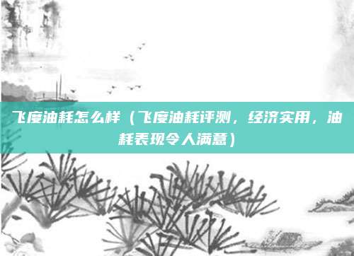 飞度油耗怎么样（飞度油耗评测，经济实用，油耗表现令人满意）