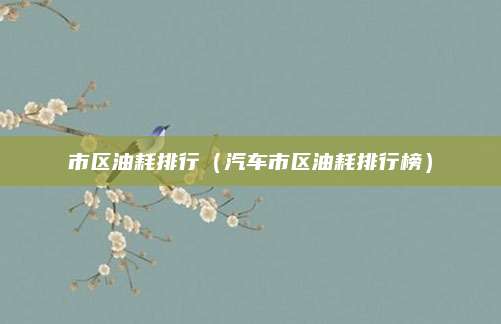 市区油耗排行(汽车市区油耗排行榜)