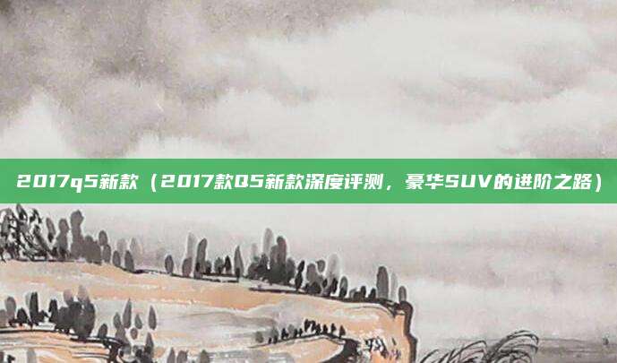 2017q5新款（2017款Q5新款深度评测，豪华SUV的进阶之路）
