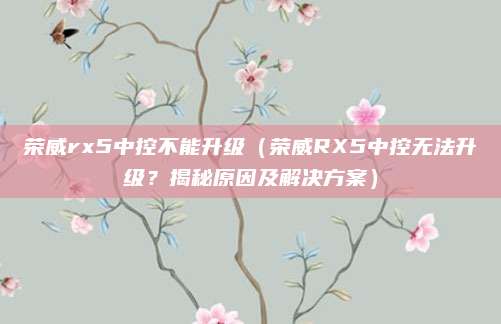 荣威rx5中控不能升级（荣威RX5中控无法升级？揭秘原因及解决方案）
