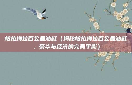 帕拉梅拉百公里油耗（揭秘帕拉梅拉百公里油耗，豪华与经济的完美平衡）