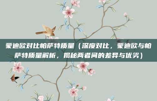 蒙迪欧对比帕萨特质量（深度对比，蒙迪欧与帕萨特质量解析，揭秘两者间的差异与优劣）