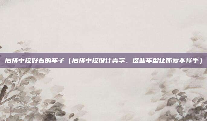 后排中控好看的车子（后排中控设计美学，这些车型让你爱不释手）