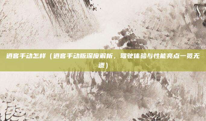 逍客手动怎样（逍客手动版深度解析，驾驶体验与性能亮点一览无遗）