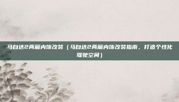 马自达2两厢内饰改装（马自达2两厢内饰改装指南，打造个性化驾驶空间）